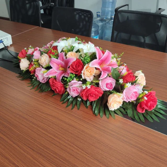 可狄仿真花会议桌花酒店商务办公室摆设装饰花摆花塑料假花演讲前台花