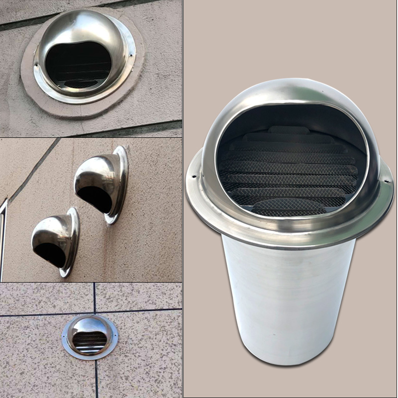 罩出风口穿墙风帽热水器浴霸防风加长风帽口径100mm管加长300304材质