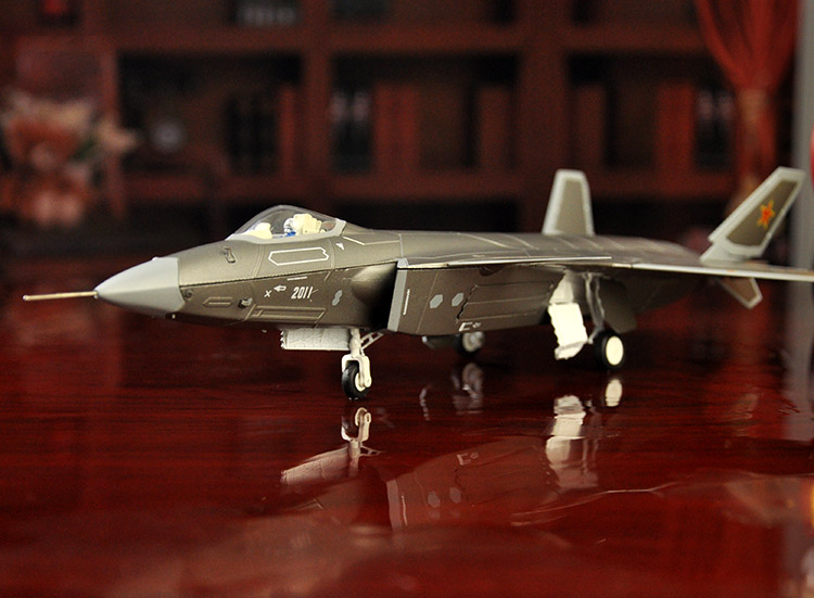 仿真歼20战斗机飞机模型1:60合金隐形j-20飞机珠海航展航模摆件 黑色