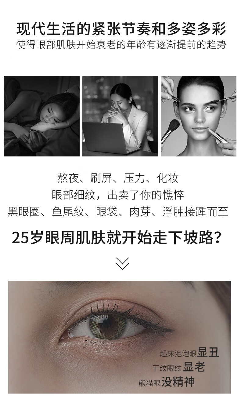 雪肌灵眼霜女淡化细纹提拉紧致黑眼圈眼袋保湿护肤品套装男女士生日礼物 眼霜套装【1按摩头+替换装】
