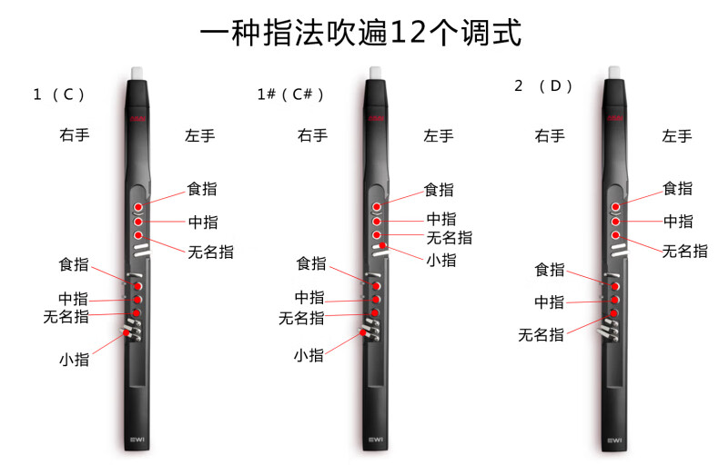 雅家ewi5000电吹管初学者老年人演奏级hl定制款黑色