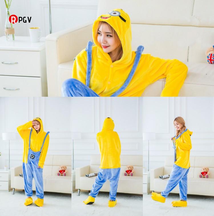 法兰绒恐龙动物卡通连体睡衣男珊瑚绒秋冬女士粉猪情侣家居服rpgv熊猫