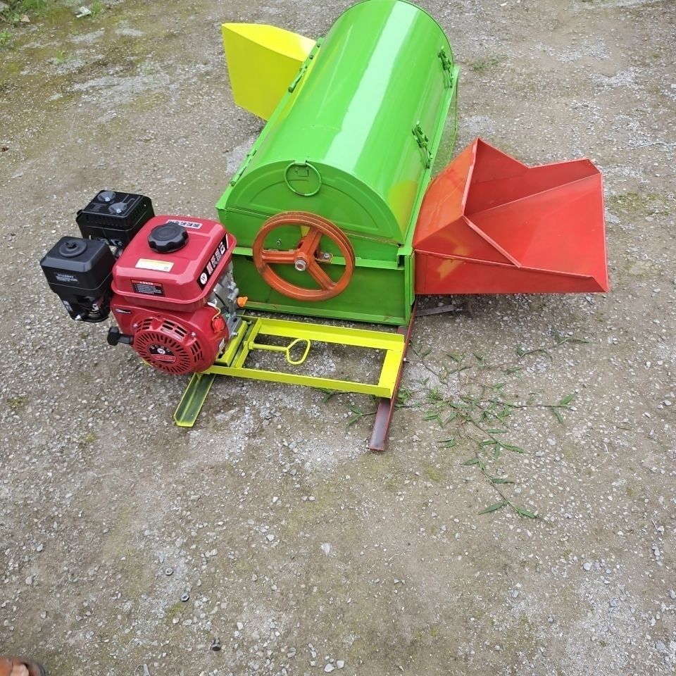 水稻小型打麦家用谷子脱粒机稻谷收割机农用机械全喂入脱粒机加汽油机