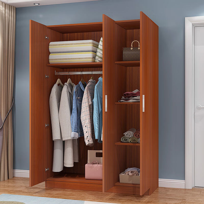 衣柜推拉门木质组装小型衣橱柜实木简约现代经济型柜子出租房用两门