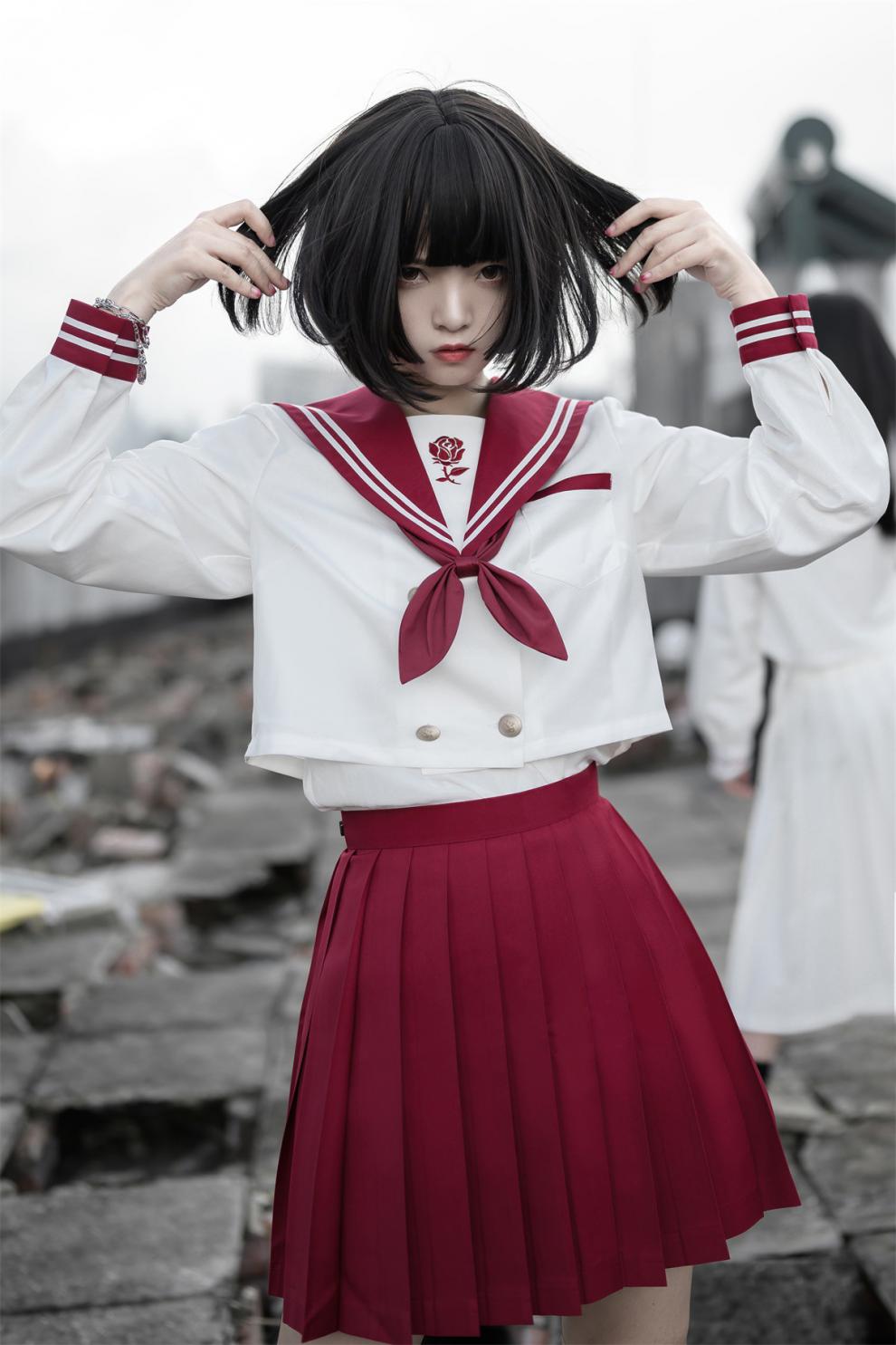 JKcosplay女装,男生cos女生角色 女装 半身裙 aey aey 日系洛丽塔jk制服女仆cos战火与玫瑰 学院风原创