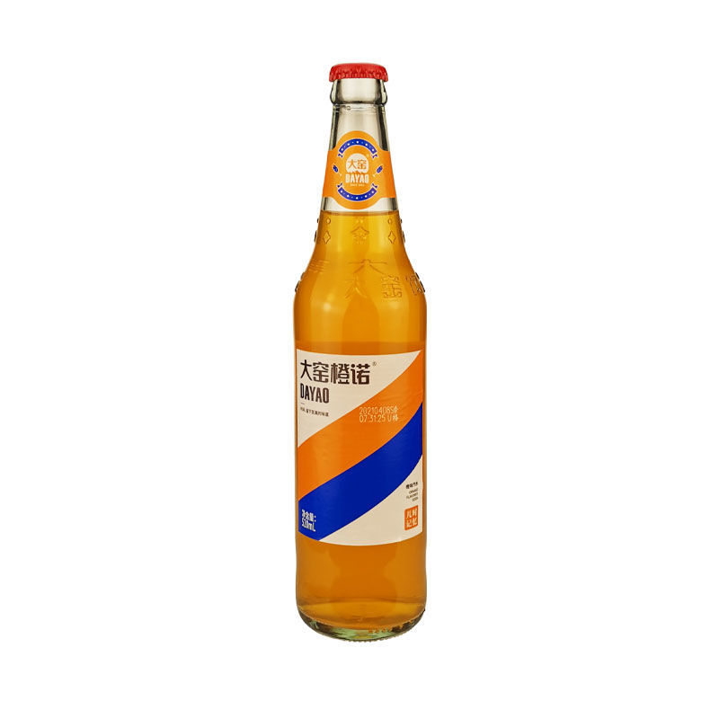 大窑嘉宾汽水果味橙味汽水果味橙汁碳酸饮料520ml瓶装