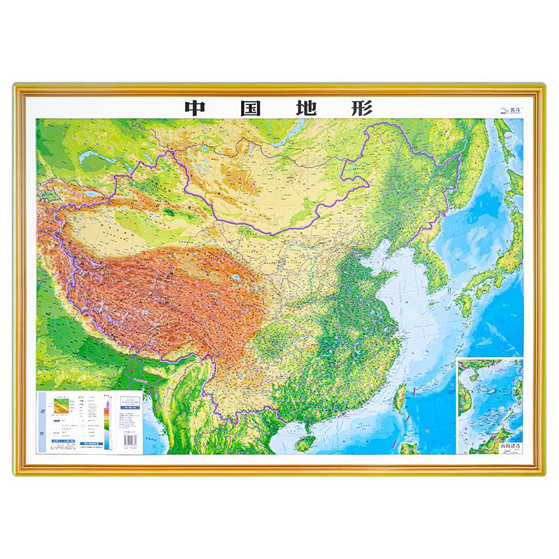 【浮雕3d版】立体地形图中国地图2021新版3d凹凸立体地图约1.1*0.