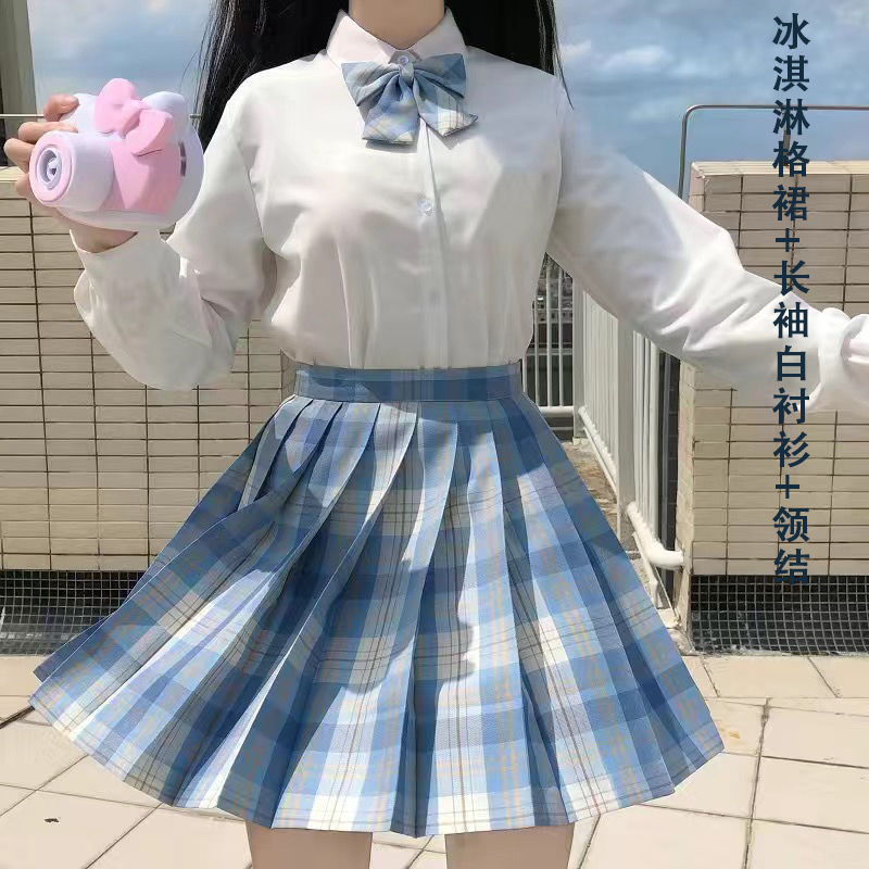 流行元素:蝴蝶结图案:手绘腰型:自然腰风格:日系裙型:百褶裙弹力:微