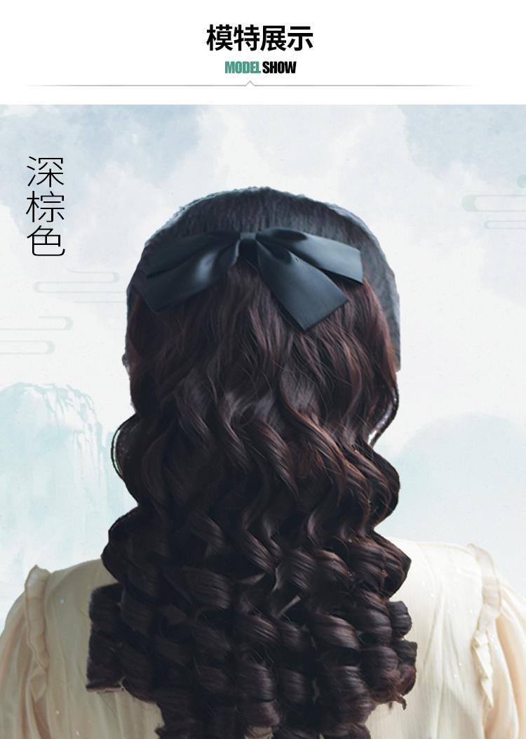 罗马卷假发公主卷马尾宫廷蝴蝶结假发油条卷影视旗袍民国卷发插梳式