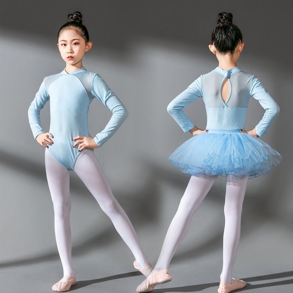 舞蹈服儿童练功服舞蹈裙女童夏季短袖芭蕾舞裙中国舞考级服女孩跳舞