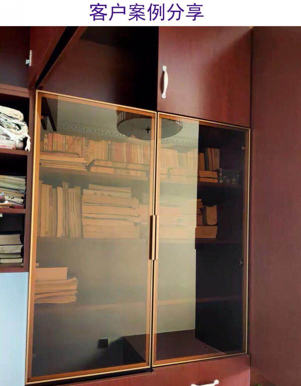 玻璃柜门 极简窄边铝框衣柜门钢化玻璃门铝合金平开门书柜衣柜酒柜门