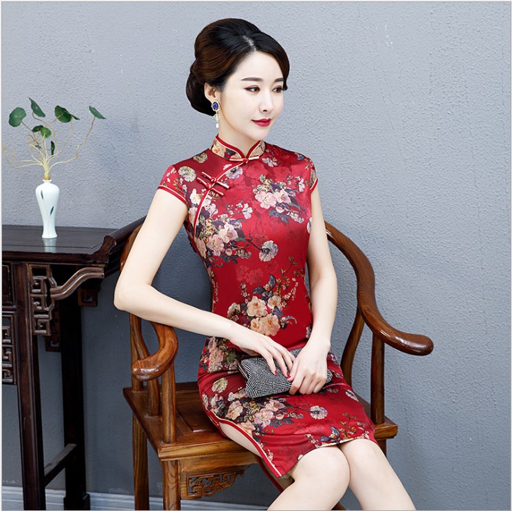 大码旗袍200斤大码改良的旗袍180斤加肥加大码夏天旗袍裙胖妹妹超女胖