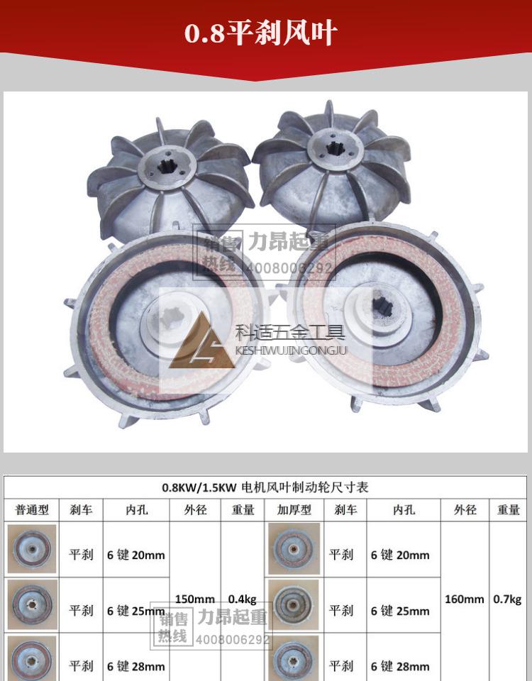 锥形电机风叶制动轮zd/zdyzdm0.8kw电机刹车制动 1.