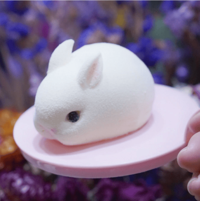 钵仔糕模具钵仔糕兔子模具带盖硅胶果冻布丁白凉粉网红卡通小白兔慕斯