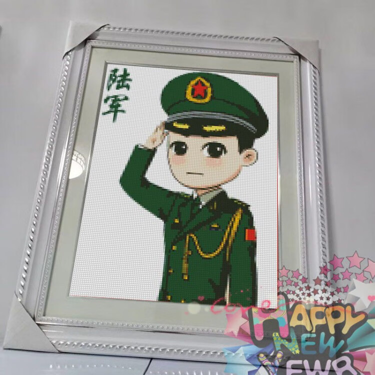 若冠(rg)军人兵哥哥钻石画手工diy礼物海路空火箭贴钻
