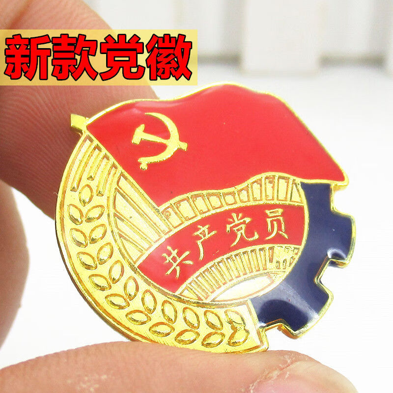 胸针蓝边党徽党员徽章别针安全扣胸徽蓝领徽章 新款蓝边党徽(安全扣)