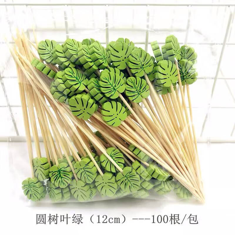 水果叉一次性水果签一次性一次性水果签竹签花签水果叉寿司签叉创意
