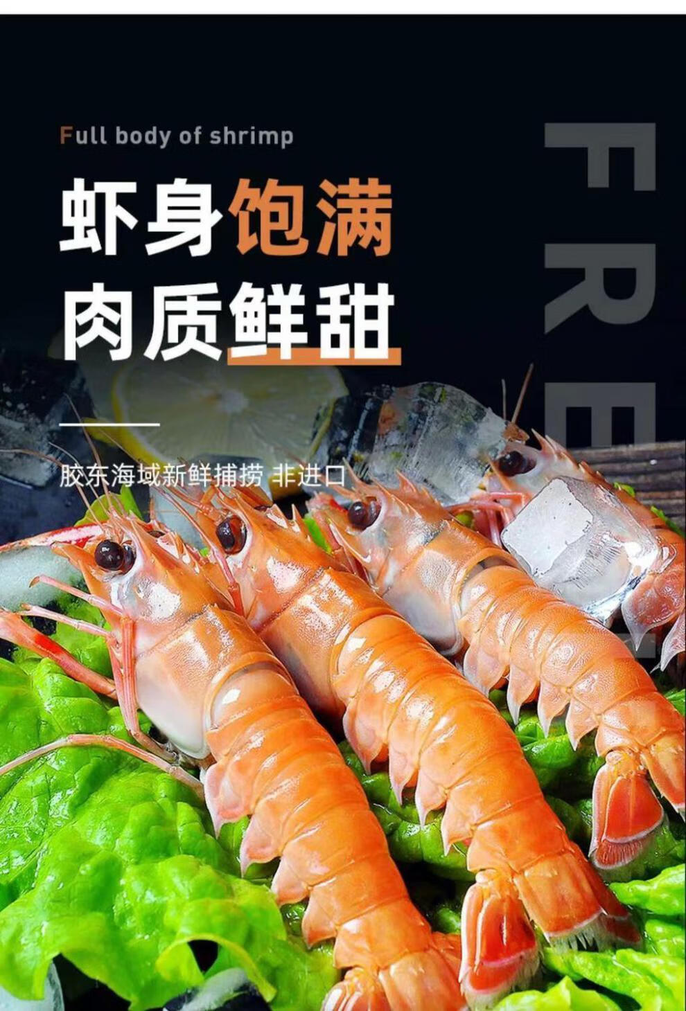 海鳌虾深海小龙虾新鲜铁甲虾速冻日料刺身海捕鳌虾批发净重二斤一斤16