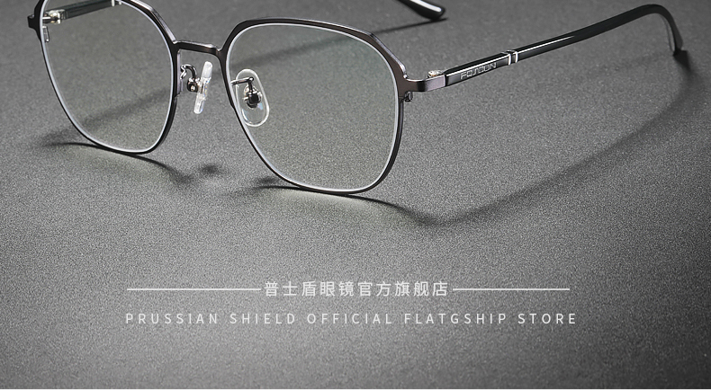 男女款有度数舒适多边形全框复古眼镜架配成品近视镜学生配镜 灰色 配