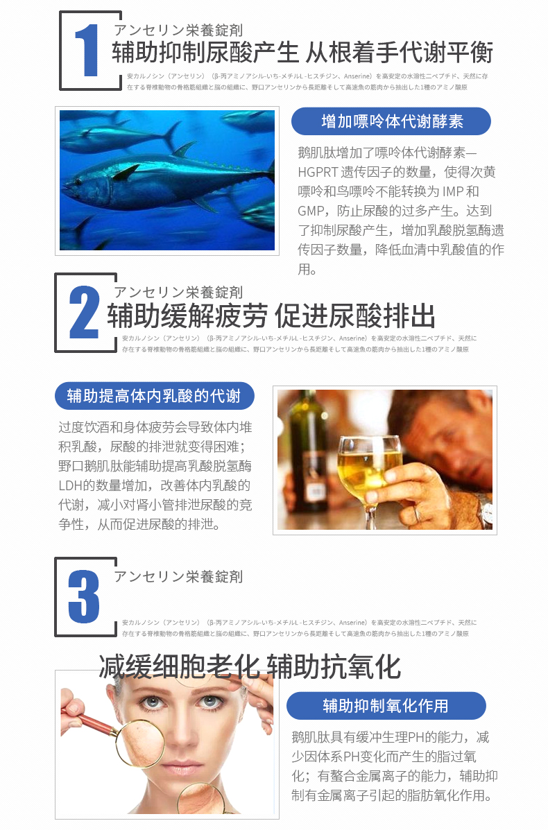 野口医学研究所日本野口鹅肌肽甲肌肽缓解片缓和降尿酸一瓶装 图片价格品牌报价 京东