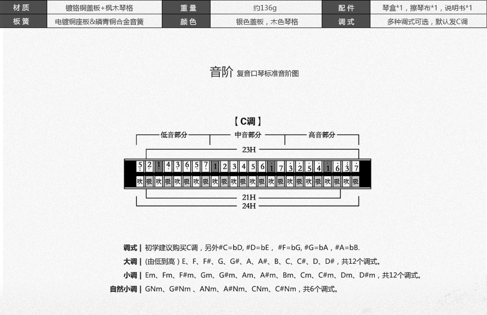 suzuki 铃木日本原装mh-21宫田东峰监制款21孔复音口琴 木质琴格 专业