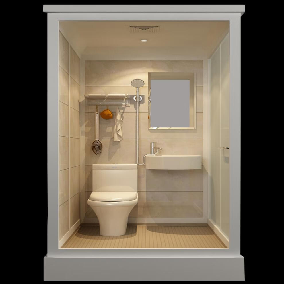 淋浴房一体式卫生间整体沐浴房家用洗澡间集成厕所集成卫浴 长方形1.
