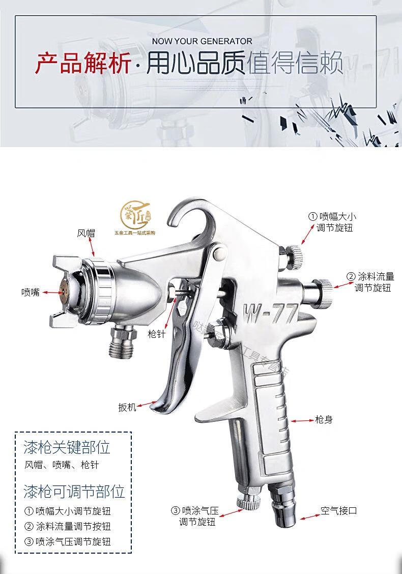 喷漆枪 71喷漆枪喷涂汽车油漆壶 气动家用机油涂料乳胶漆高雾化喷枪