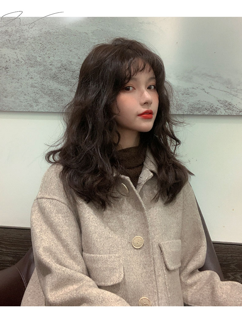 假发女中长发可爱气质羊毛卷玉米烫新式发套网红长卷发自然全头套 暖
