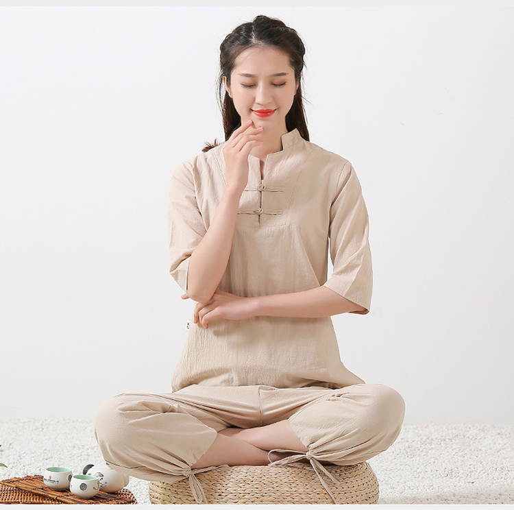 佛衣服套装男佛系棉麻禅修服女中国风禅意瑜伽服禅服男居士打坐衣服两