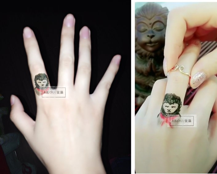 抖音网红镜观同款宝手指纹身贴孙悟空潮齐天大圣紧箍