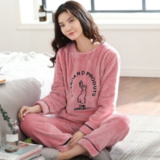 睡衣女冬加厚维密睡衣法兰绒保暖舒适套头款2