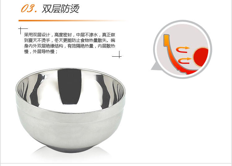 阳光飞歌 不锈钢碗 双层隔热碗砂光11.5厘米10只装 SG1150001