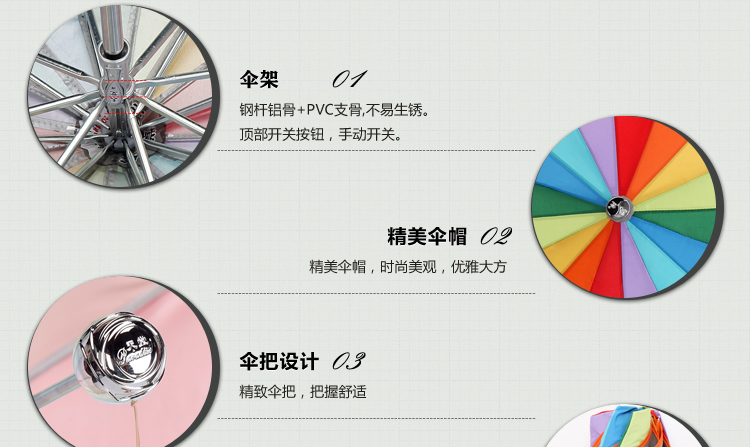 
                                        【京东超市】天堂伞 彩虹故事三折晴雨伞33061E A款                
