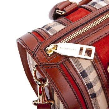 BURBERRY巴宝莉 女士棕边米色骑士图案拉链