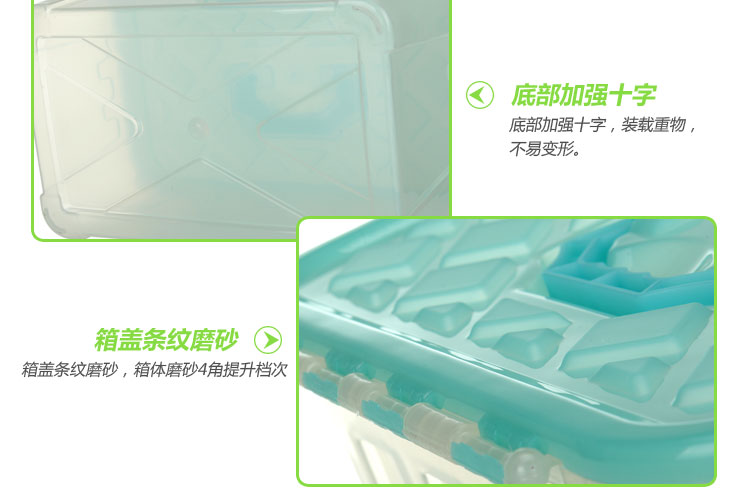 
                                        艾莱雅（ailaiya）提手式翻盖塑料收纳百纳储物整理箱 8.7L 超值3个装 蓝色 Z1335                