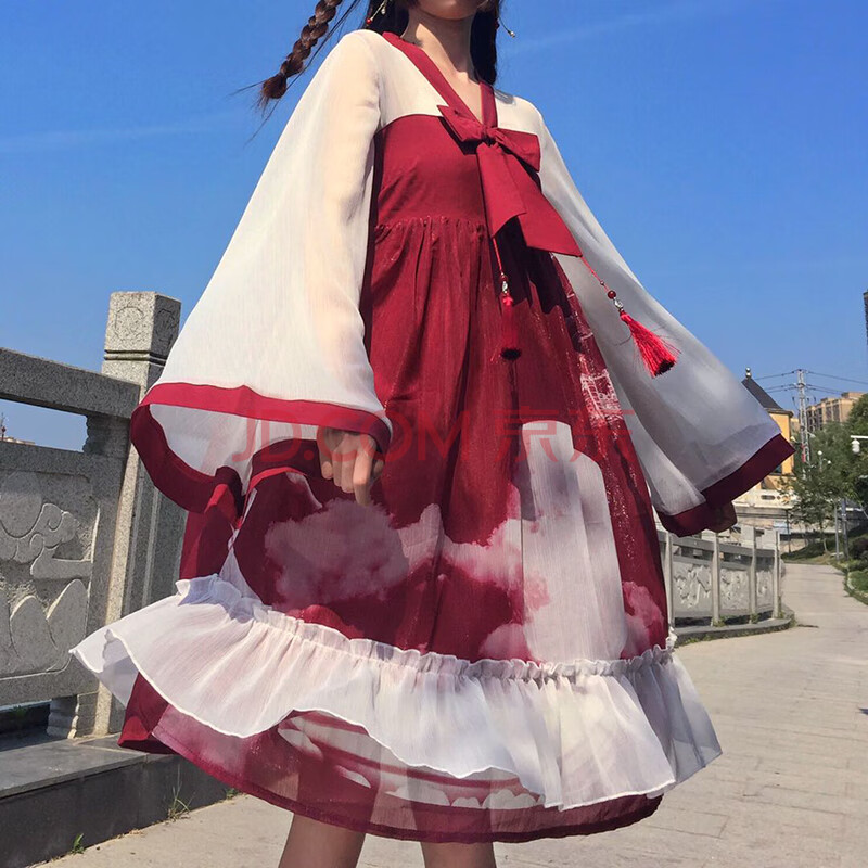中国风洛丽塔韩菇凉{}~厂原创云中月lolita洛丽塔中国