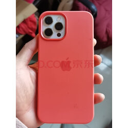 iphone 12 pro max 专用原装magsafe硅胶手机壳 保护壳 - 粉橘色 实拍