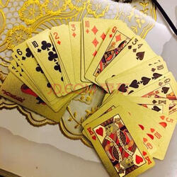 物有物语 扑克牌 金箔土豪金创意款防水彩色金塑料 收藏扑克牌 两副龙
