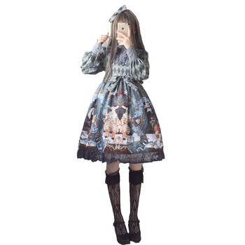 春秋白色公主連衣裙