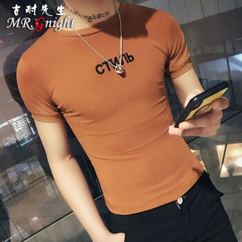 古耐先生（Mr.gnight） 短袖 男士T恤 焦糖色 