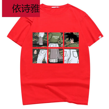 洛芊（Luoqian） 短袖 男士T恤 悟空短袖-紅色 