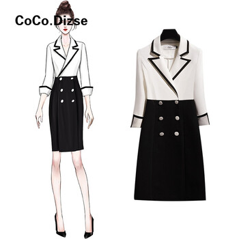 CoCo.Dizse 純色 拉鏈 連衣裙