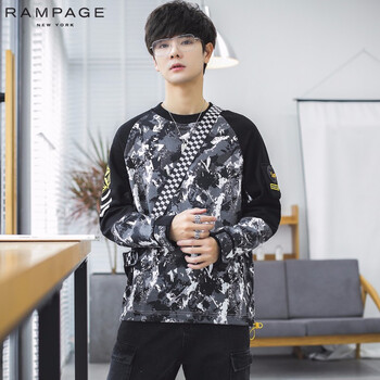 RAMPAGE 長袖 男士T恤 27119030黑色 