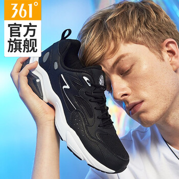 361°跑步鞋曜石黑/361度白 44，39，40，41，42，43