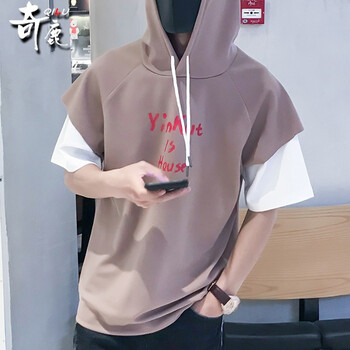 奇鹿（QILU） 短袖 男士T恤 卡其色 