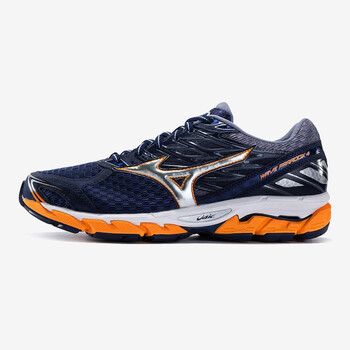 美津濃（MIZUNO）跑步鞋寶藍(lán)/銀/橙黃 42