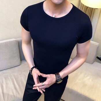 橙錦 短袖 男士T恤 9112藏青色 