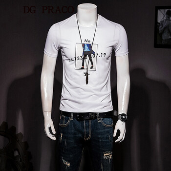 DG PRACO 短袖 男士T恤 白色 XL，L，M，XXXL，XXL