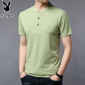 花花公子（PLAYBOY ESTABLISHED 1953） 短袖 男士T恤 HHYT9108綠色 