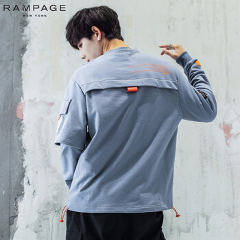 RAMPAGE 長(zhǎng)袖 男士T恤 27119020藍(lán)色 